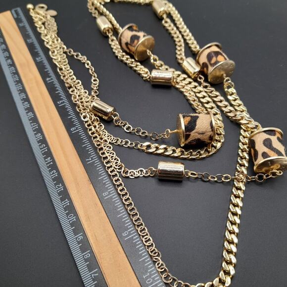 Chico's Animal Print Beaded Chain Belt or Long Necklace, 40 Inches - Picture 7 of 10